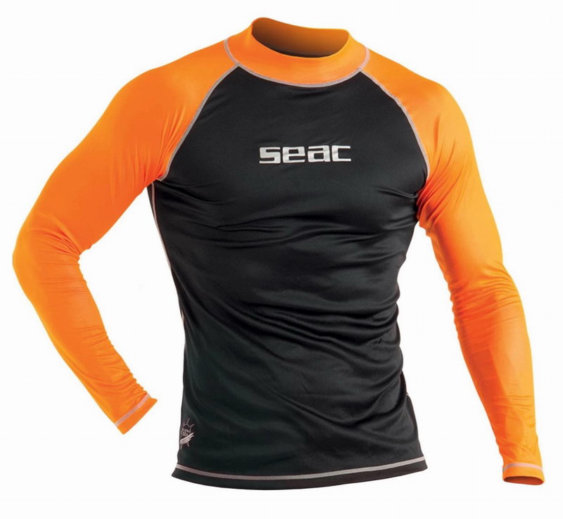 Ανδρική Μπλούζα Rash Guard Με Προστασία UV+50 Seac Sub T-Sun Long Black/Orange 15500150160