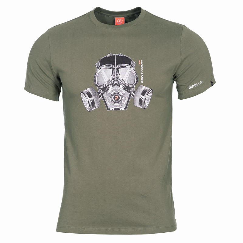 Κοντομάνικο Μπλουζάκι Pentagon T-Shirt Gas Mask Olive K09012-GM-06