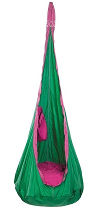 Παιδική Κρεμαστή Αιώρα Κάθισμα Αλεξίπτωτου Panda Dark Green/Purple 13331 