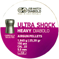 Βλήματα Αεροβόλου JSB Ultra Shock Heavy 5.52mm 1.645g/25.39gr 150tmx 9020051358 Βλήματα Αεροβόλου JSB Ultra Shock Heavy 5.52mm 1.645g/25.39gr 150tmx 9020051358