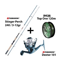 Σετ Full Combo LRF Robinson Stinger Perch 240m 3-15gr + Robinson Dexter 101 FD + Ryobi Top One CO.LRF1