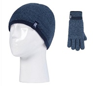Παιδικό Σετ Σκουφάκι & Γάντια Heat Holders Flat Knit Hat Gloves Kids Electric Blue/Navy 80077