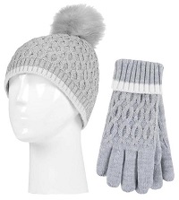 Παιδικό Σετ Σκουφάκι & Γάντια Heat Holders Pom Pom Hat Gloves Cloud/Grey 80080