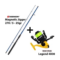 Σετ Combo Spinning Robinson Magnetic Jigger 270μ 5-25gr + Sensei Legend 4000 CO.SPIN3