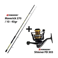 Σετ Combo Spinning Robinson Maverick Zander Spin 270m 10-45gr + Robinson Shinner FD 303 CO.SPIN8 Σετ Combo Spinning Robinson Maverick Zander Spin 270m 10-45gr + Robinson Shinner FD 303 CO.SPIN8