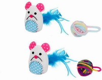 Παιχνίδι Γάτας Ποντίκι Με Μπάλα Pet Camelot 7633 Σετ 2τμχ